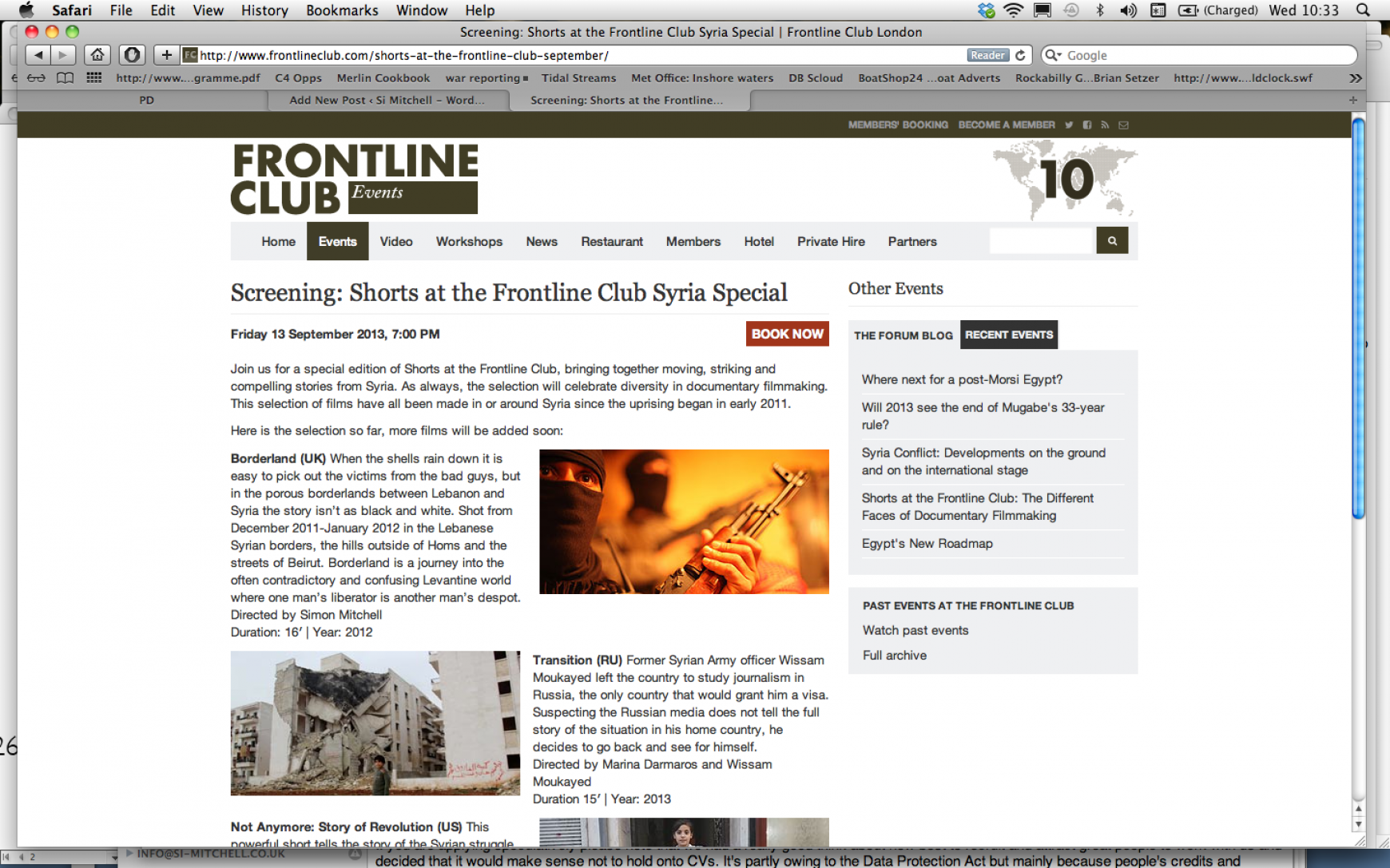 Borderland at Frontline Club Sept 13 2013
